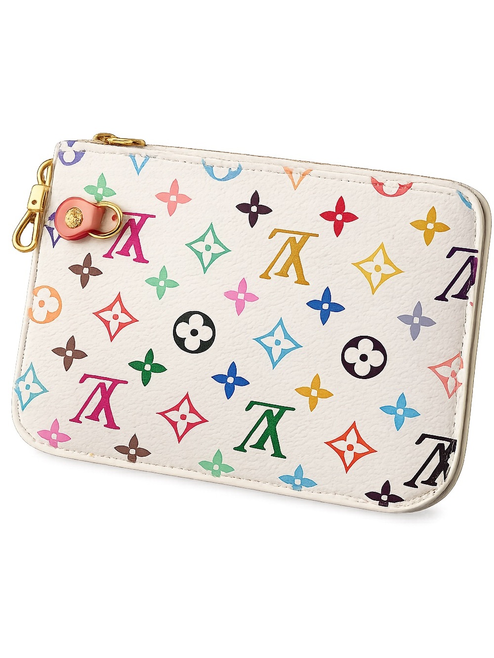 White multicolor monogram purse with cosmetic pouch - Picture 2 of 7